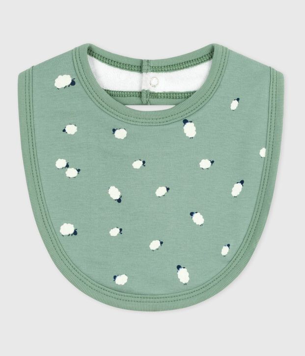 Babero de algod&oacute;n estampado para reci&eacute;n nacido verde/multicolor
