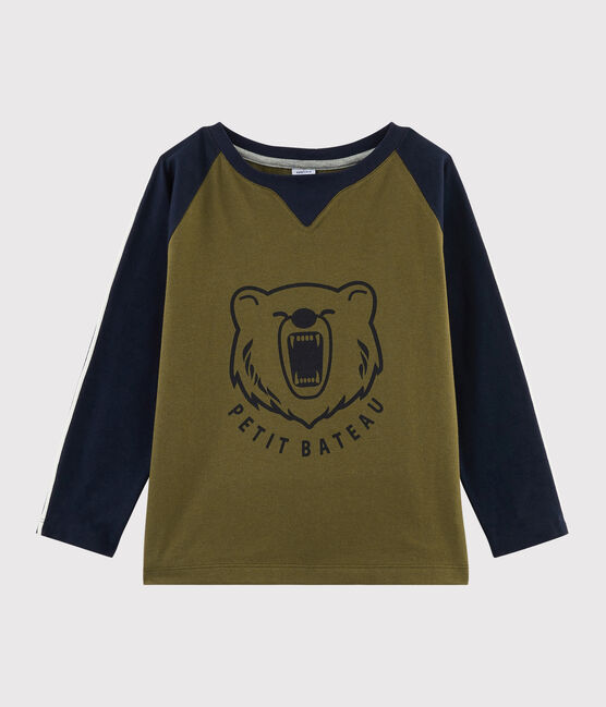 Camiseta serigrafiada para niño verde MILITARY/azul SMOKING