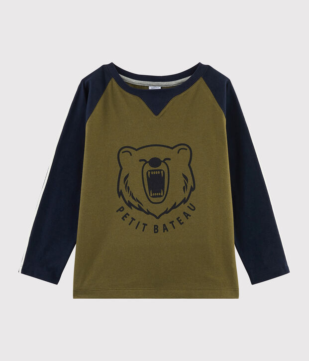 Camiseta serigrafiada para ni&ntilde;o verde/azul