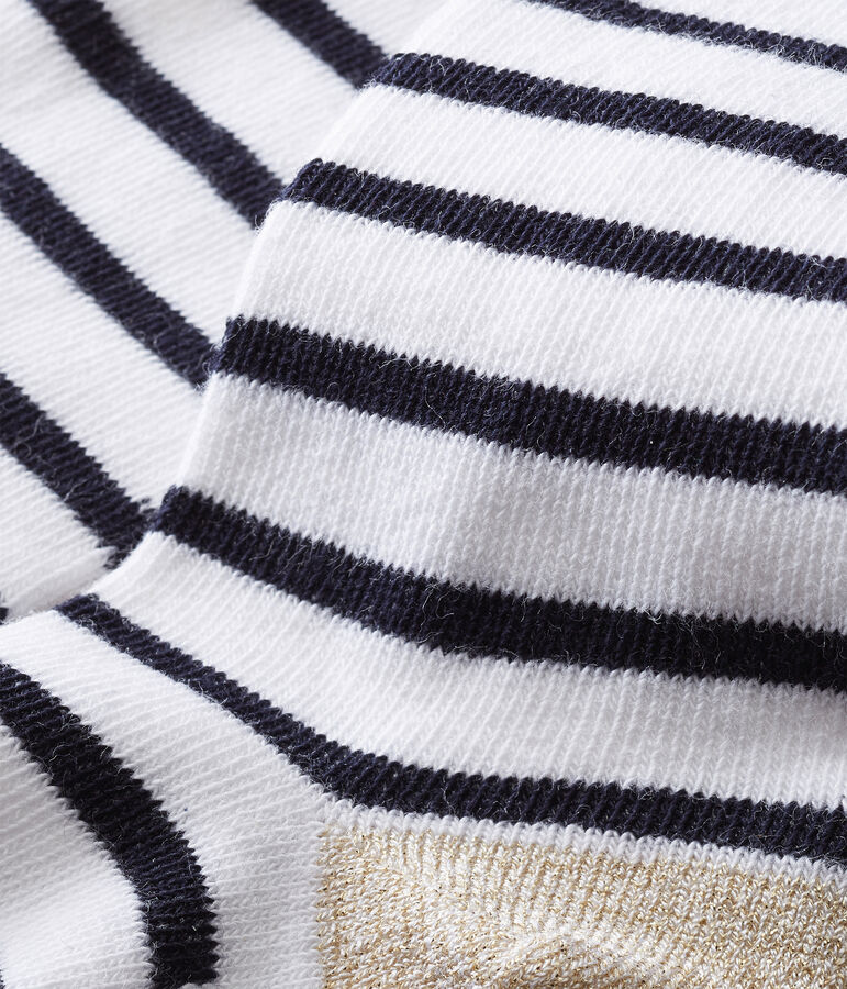 Leotardos ic&oacute;nicos para beb&eacute; ni&ntilde;a blanco/azul