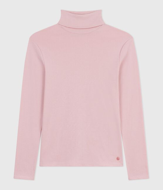 Camiseta de cuello alto Icónica de algodón para mujer rosa JOLI