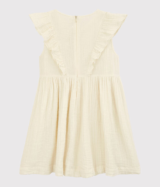 Vestido de gasa de algodón orgánico para niña blanco MARSHMALLOW
