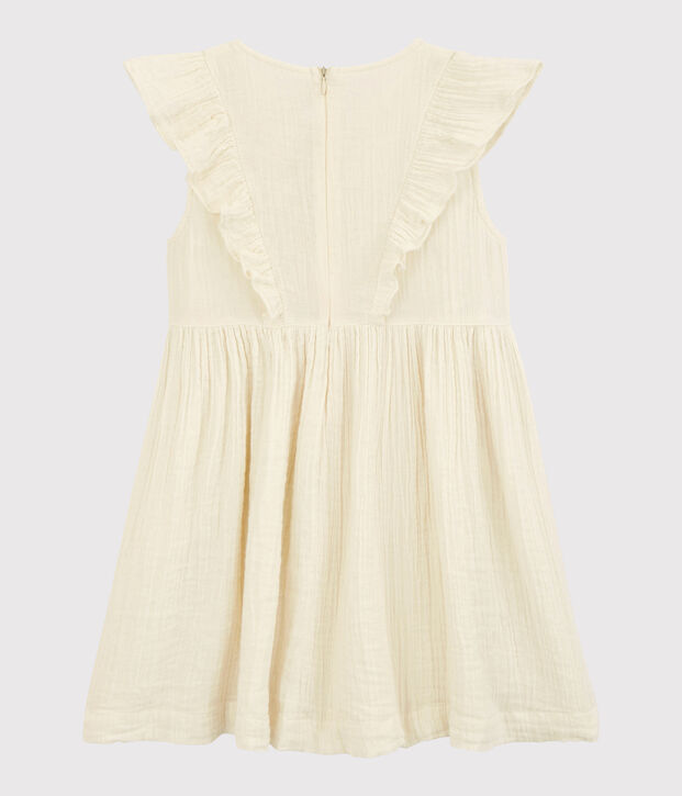 Vestido de gasa de algod&oacute;n org&aacute;nico para ni&ntilde;a blanco
