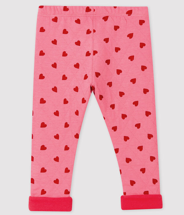 Pantal&oacute;n con motivo para beb&eacute; ni&ntilde;a rosa/rojo