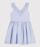 Vestido de popelina a rayas sin mangas para niña BLEU/ MARSHMALLOW/ ARGENT