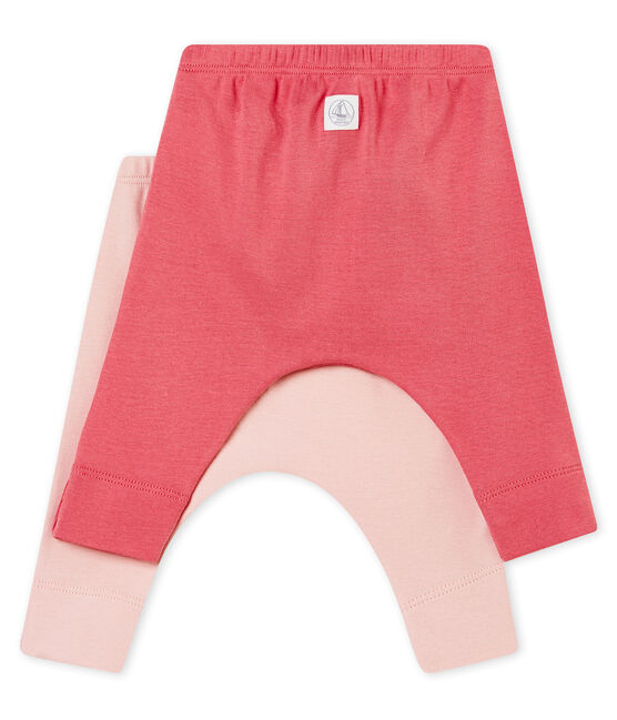 Lote de dos legging para bebé en punto 1x1 afelpado liso variante 2