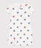 Camisón infantil de algodón con estampado de corazones blanco MARSHMALLOW/blanco MULTICO