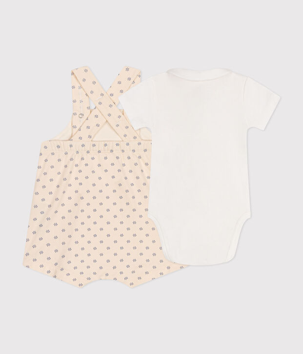 Conjunto de peto de felpa ligera para beb&eacute; crudo/multicolor