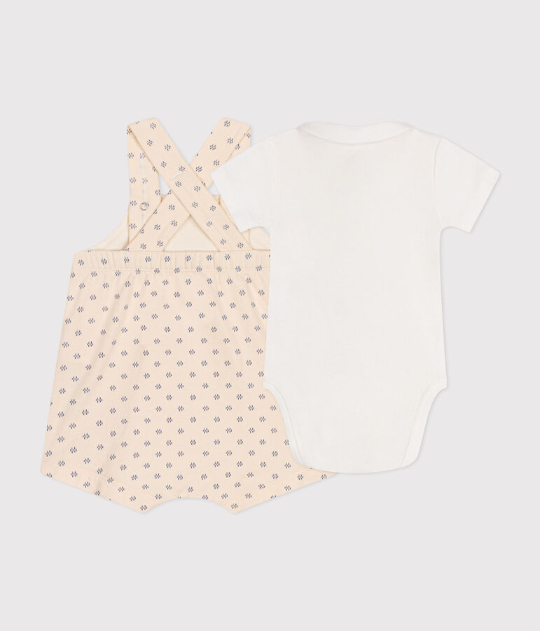 Conjunto de peto de felpa ligera para beb&eacute; crudo/multicolor