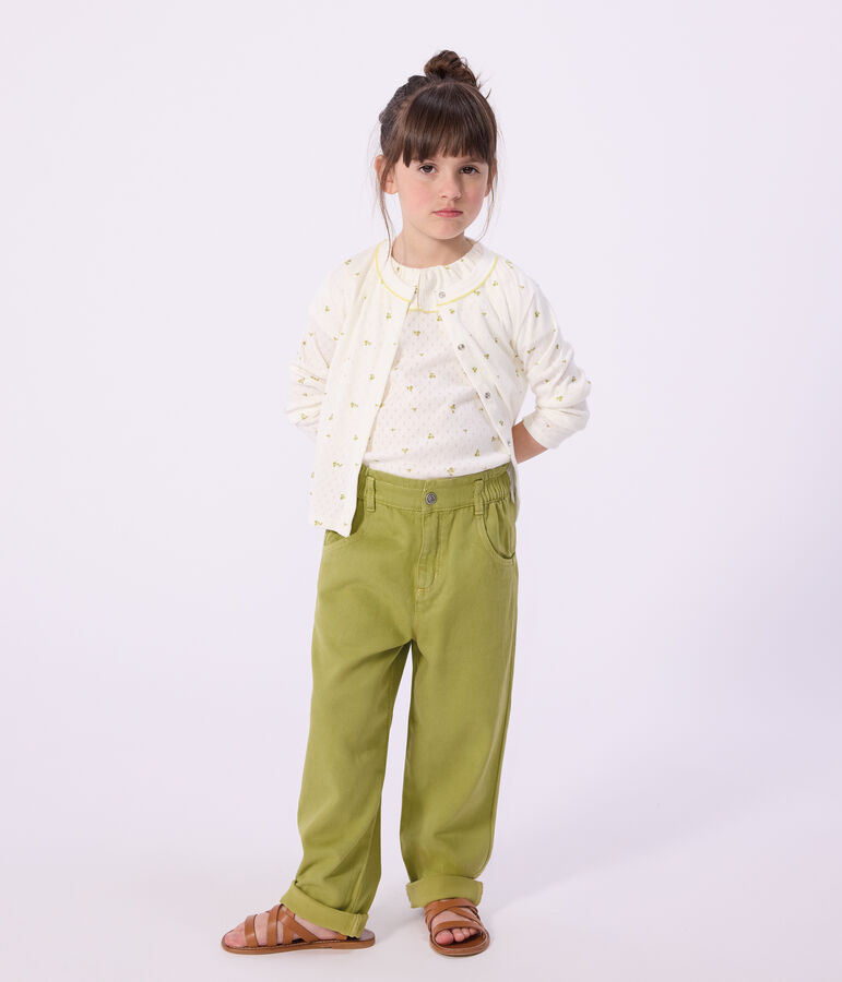 C&aacute;rdigan infantil de algod&oacute;n con estampado de flores blanco/multicolor