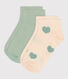 2 pares de calcetines infantiles de algodón con corazones