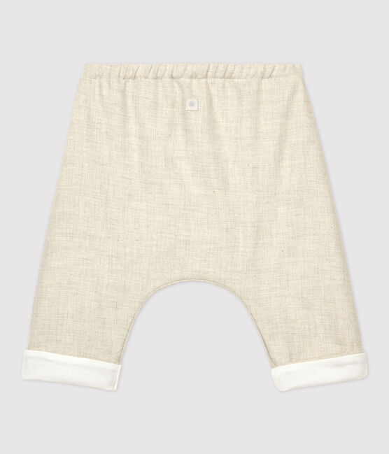 Pantalón de bebé de franela de algodón orgánico beige MONTELIMAR CHINE