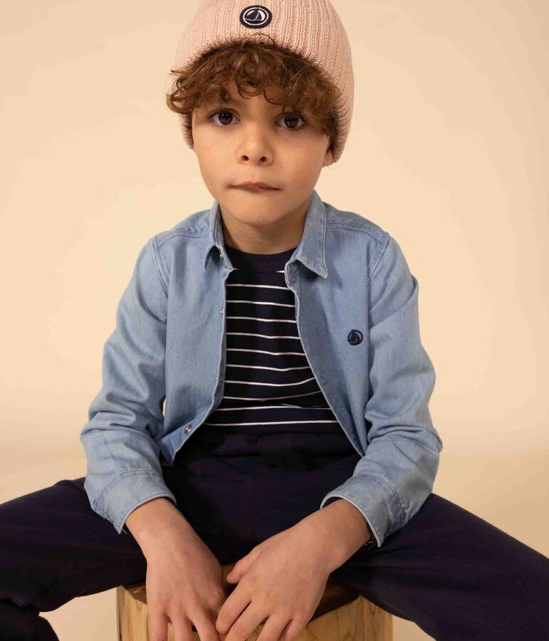 Camisa vaquera ligera para ni&ntilde;o azul