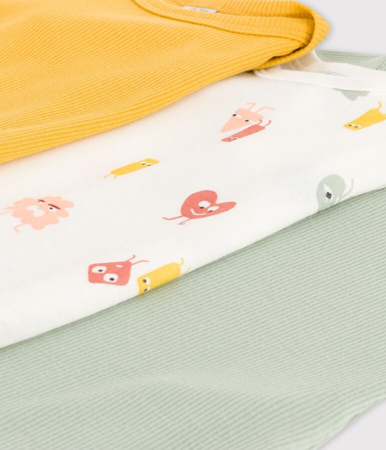 Juego de 3 bodis de manga corta de algod&oacute;n y lyocell multicolor