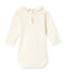 Body bebé niña de cuello claudine beige COQUILLE
