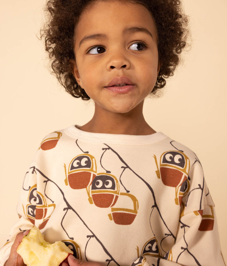 Sudadera estampada de mulet&oacute;n de ni&ntilde;a/ni&ntilde;o crudo/gris