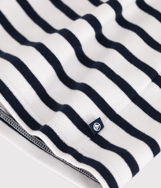 Vestido marinero de algodón grueso de manga larga para bebé blanco MARSHMALLOW/azul SMOKING
