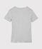 Camiseta de cuello de pico emblemática de algodón de mujer gris BELUGA CHINE