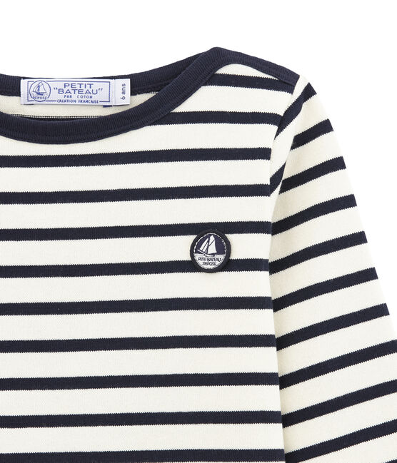 Jersey marinero infantil para niño beige COQUILLE/azul SMOKING