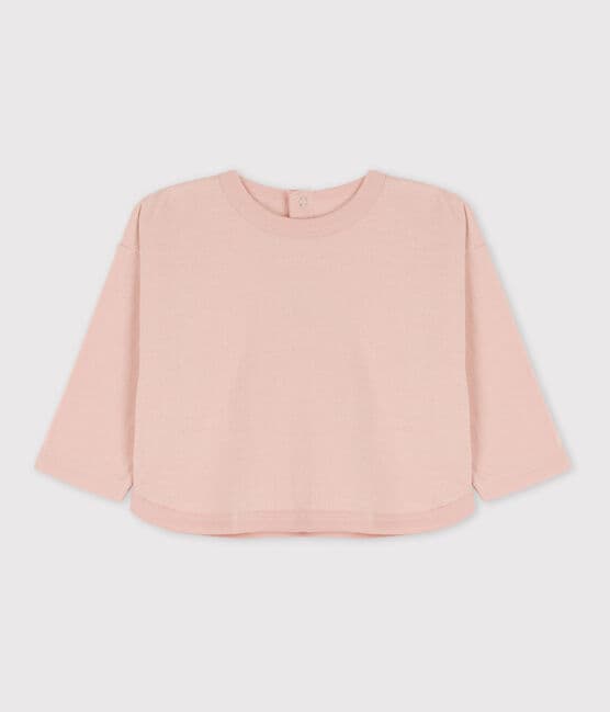 Camiseta de túbico de manga larga para bebé rosa SALINE