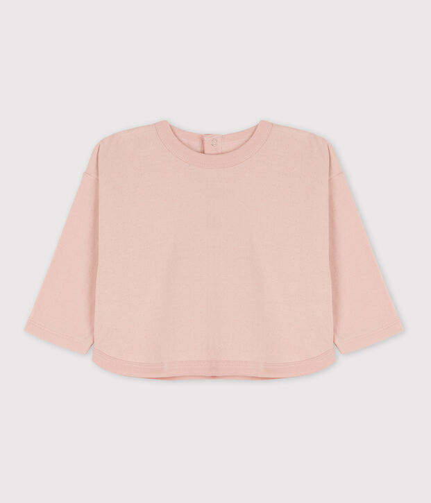 Camiseta de t&uacute;bico de manga larga para beb&eacute; rosa