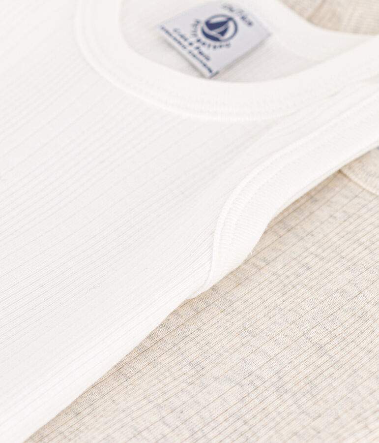 Juego de 2 bodis de tirantes de punto de algod&oacute;n desagujado variante 1