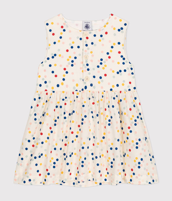 Vestido sin mangas de popelina para bebé blanco MARSHMALLOW/blanco MULTICO