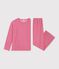 Pijama de terciopelo liso para mujer rosa