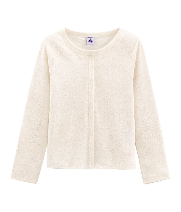 C&aacute;rdigan infantil para ni&ntilde;a blanco/rosa