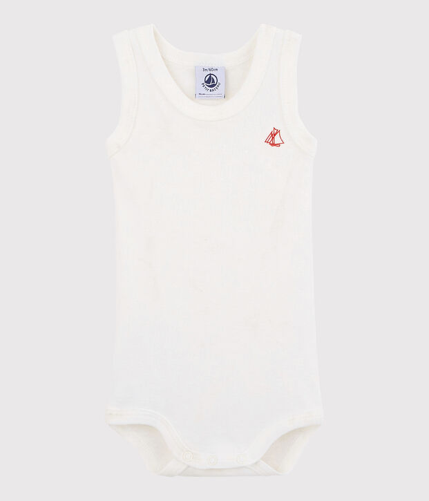 Bodi sin mangas de beb&eacute; ni&ntilde;a/ni&ntilde;o blanco