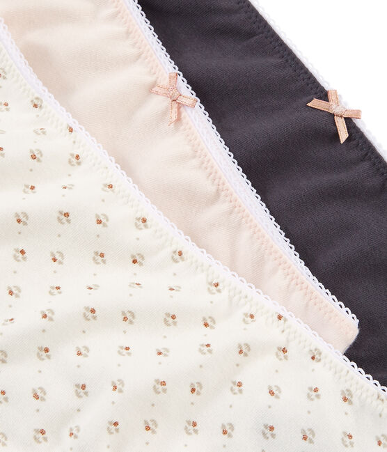 Tres culottes de algodón stretch para niña variante 1