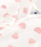 Pijama de felpa cepillada con cuello estampado de corazones para bebé blanco MARSHMALLOW/rosa CHARME