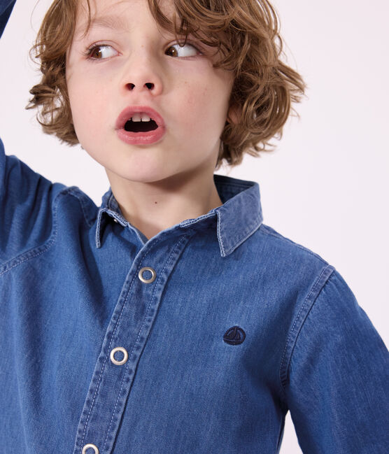 Camisa vaquera ligera para niño azul DENIM CLAIR