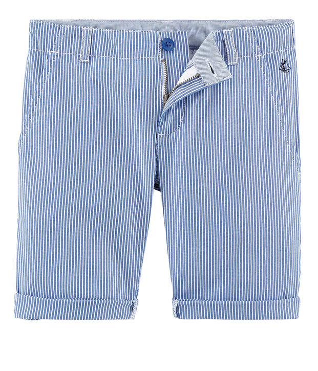 Bermudas infantiles para ni&ntilde;o azul/blanco