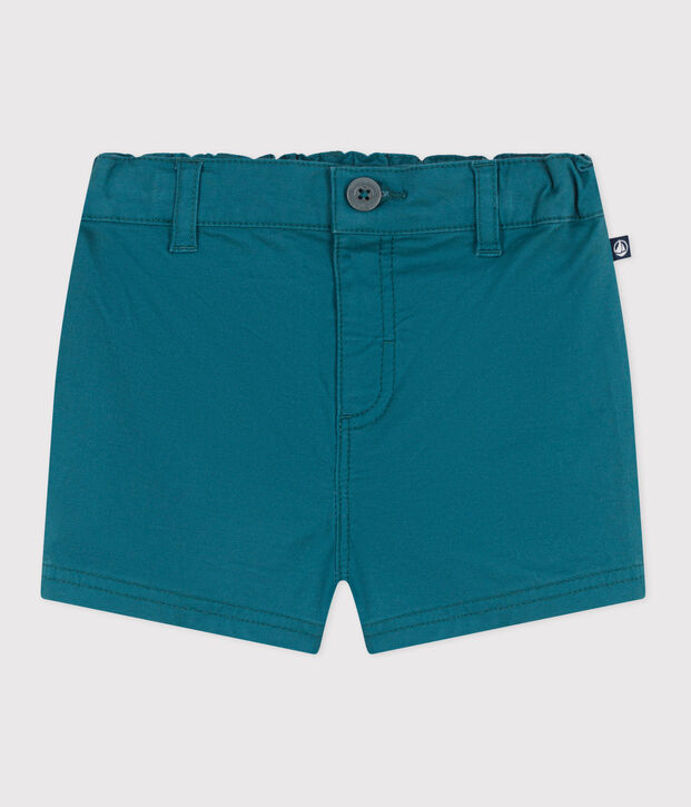 Shorts lisos de sarga para beb&eacute; verde