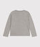 Camiseta de algodón de manga larga de niño gris CHATON CHINE