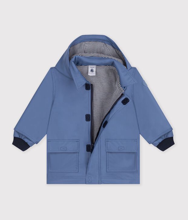 Chubasquero liso ic&oacute;nico para beb&eacute; azul