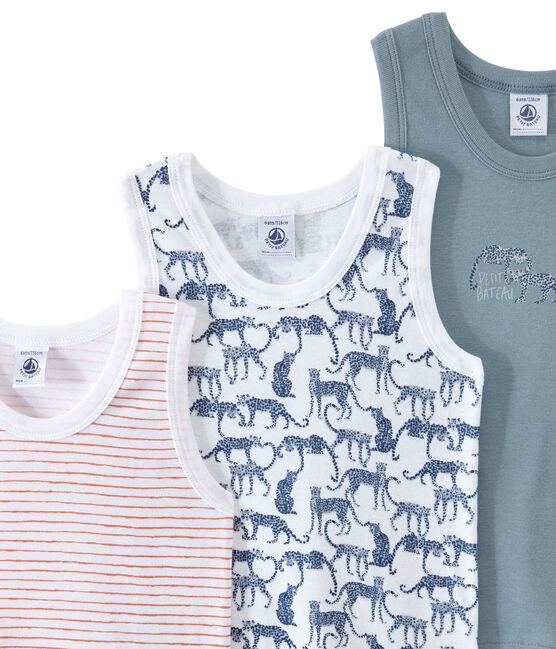 Lote de 3 camisetas sin mangas para niño blanco LOT