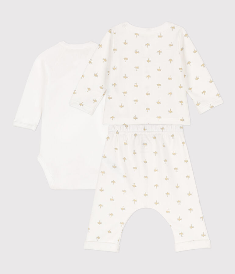 Conjunto de algod&oacute;n estampado para beb&eacute; blanco MARSHMALLOW/blanco MULTICO