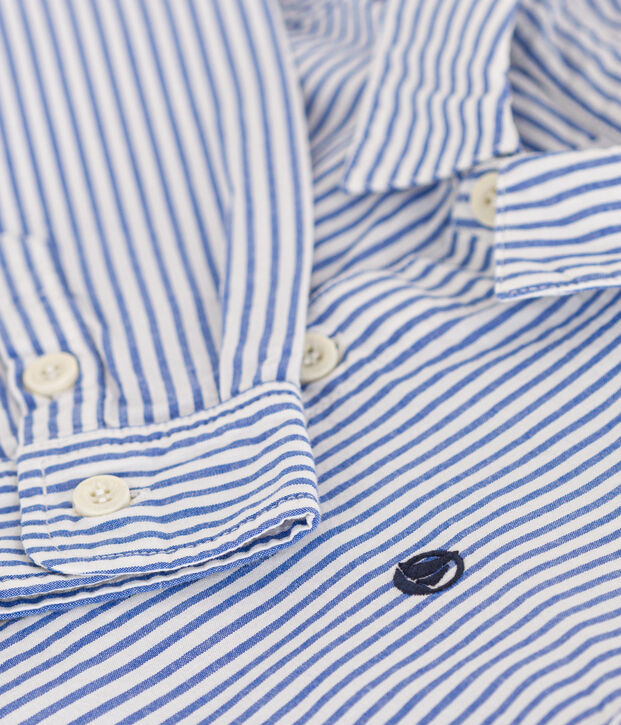 Camisa a rayas de ni&ntilde;o azul/blanco