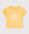 Camiseta lisa de algod&oacute;n de manga corta con estampado para beb&eacute; amarillo