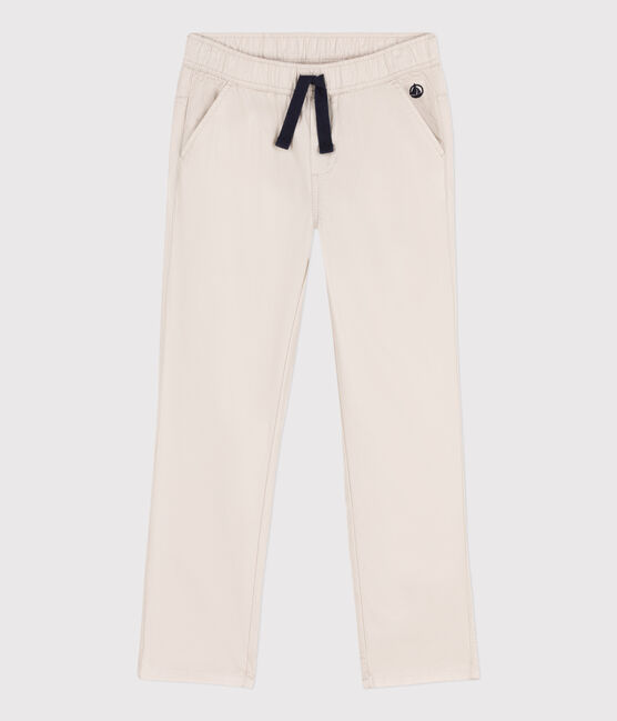 Pantalón de corte normal de sarga de algodón de niño beige FETA