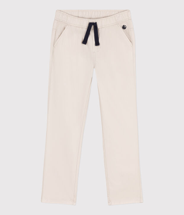 Pantal&oacute;n de corte normal de sarga de algod&oacute;n de ni&ntilde;o beige