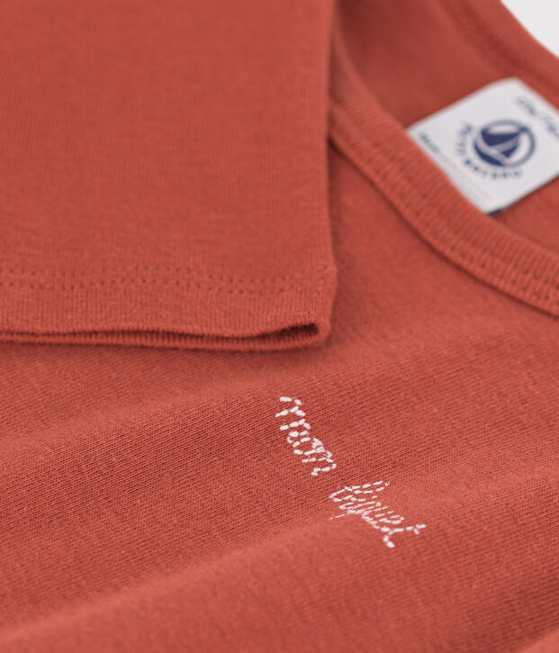 Camiseta de manga larga de algod&oacute;n de beb&eacute; ni&ntilde;o marron