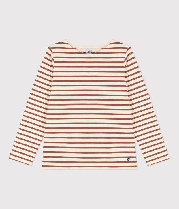 Marinera de algod&oacute;n para mujer crudo/marron