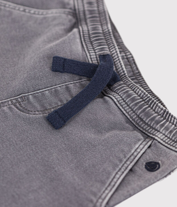 Pantal&oacute;n regular de tejido vaquero sostenible para ni&ntilde;o gris