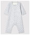 Bodyjama sin pies de bebé de algodón ecológico gris POUSSIERE/blanco MARSHMALLOW