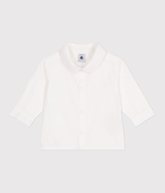 Camisa lisa de algodón para bebé blanco ECUME