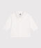 Camisa lisa de algodón para bebé blanco ECUME