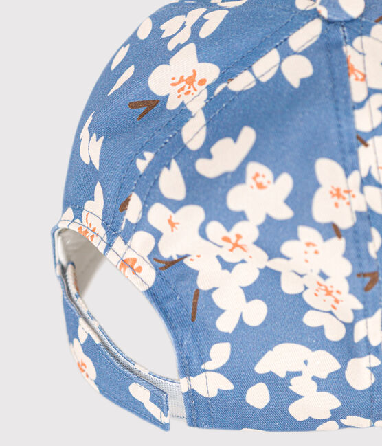 Gorra de popelina de flores para niña azul BEACH/ MULTICO